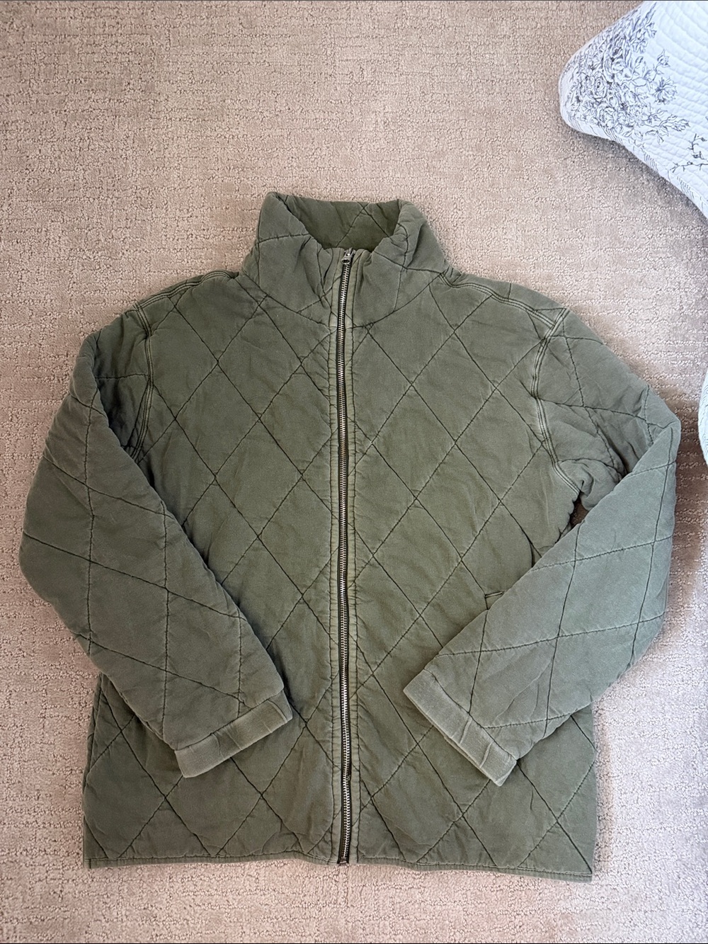 wild fable Olive Green Diamond-Quilted Jacket